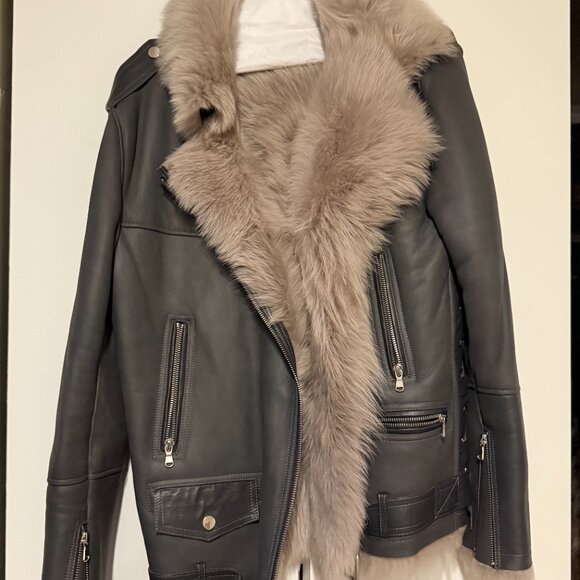 Vivienne- Shearling Motorcycle Jacket - Picture 3 of 7